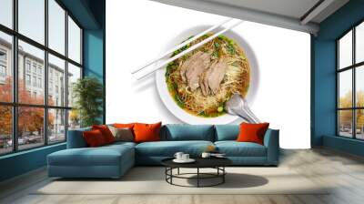 Rice vermicelli with stewed duck meat in spices soup Wall mural