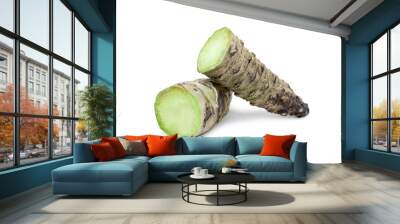 slice wasabi root isolated on white background Wall mural