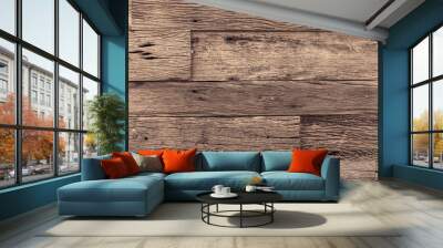 textured of old vintage wooden plank background Wall mural