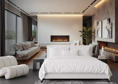 photo of a modern living room with designer interior and furniture, luxury interior architecture design idea Wall mural