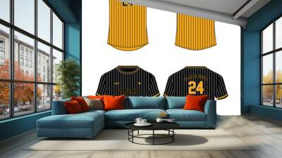 Baseball Sports jersey t shirt design concept vector template, sports active wear concept with front and back view for football, Cricket, soccer, Volleyball, Rugby, tennis and badminton uniform Wall mural