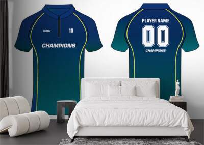 Sports t-shirt jersey design template, mock up uniform kit with front and back view Wall mural