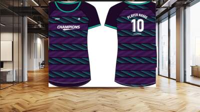 Women Sports Jersey t-shirt design concept Illustration, Abstract stripe pattern round Neck t shirt for girls and Ladies Volleyball jersey, Football, badminton, Soccer, netball. Sport uniform kit Wall mural