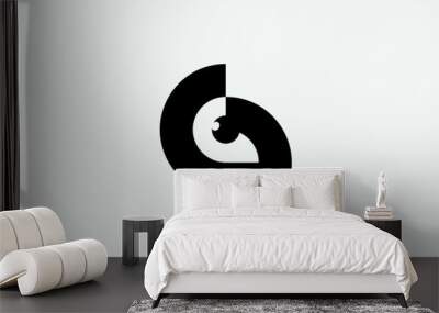 bold and simple logo letter G with a eagle eye symbol Wall mural