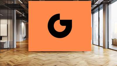 Make a strong statement with our bold and minimal logomark symbol, showcasing the letter G Wall mural