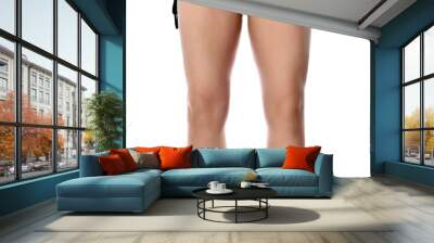 Close up of a caucasian woman legs isolated on a white background. Wall mural