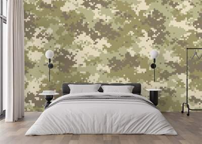 Camouflage seamless pattern. Trendy style camo, repeat print. Vector illustration. Wall mural