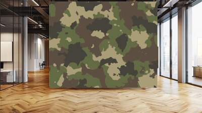 Camouflage seamless pattern. Trendy style camo, repeat print. Vector illustration. Wall mural