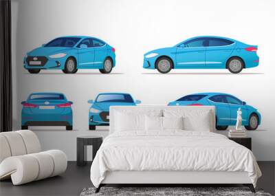 Car vector template on white background. Business sedan isolated. Vector illustration. Wall mural