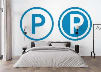 Parking icon. Vector symbols Wall mural