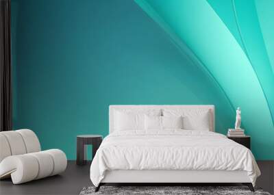 Abstract dark teal background with light wave. Blurred turquoise water backdrop. Vector illustration for your graphic design, banner, wallpaper or poster, website Wall mural