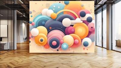 Abstrakter Hintergrund mit bunten geometrischen Formen. Trendige Hintergrundtextur mit geometrischem Farbverlauf. Hintergrundvorlage mit minimalem Farbverlauf für Poster, Zertifikat, Präsentation	 Wall mural