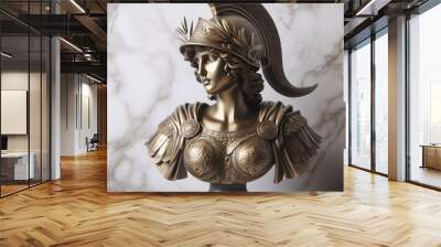 Athena marble statue, the ancient goddess of science and knowledge, Athens Greece. Athena the ancient Greek goddess. Statue of greek goddess.	 Wall mural