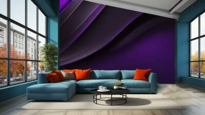 Fondo morado con borde negro y centro brillante, textura suave y borrosa en un elegante sitio web o diseño de papel Wall mural