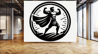 Heroic Legacy Ancient Hercules Logo Mythical Warrior Vector Symbolic Design Wall mural