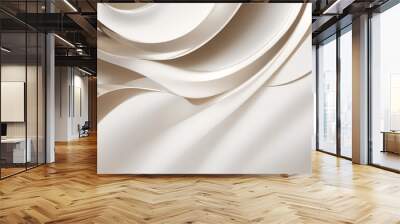 Moderner abstrakter Hintergrund in Weiß und Gold. Abstrakte geometrische Form, Weißgold-Hintergrund mit 3D-Licht- und Schattenschichten für Präsentationsdesign. Wall mural