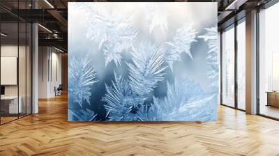 Close up of abstract frost pattern. detailed abstract winter background texture  Wall mural