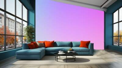 Rosa und blauer, welliger, flüssiger Hintergrund. Abstraktes, leicht verschwommenes Vektordesign. Sanfter Rosenhimmel. Romantische Tapete mit Pastellverlauf	 Wall mural