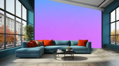 Rosa und blauer, welliger, flüssiger Hintergrund. Abstraktes, leicht verschwommenes Vektordesign. Sanfter Rosenhimmel. Romantische Tapete mit Pastellverlauf	 Wall mural