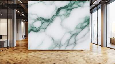 White marble green pattern luxury texture for do ceramic kitchen light white tile background stone wall granite floor natural seamless style vintage for interior decoration and outside. Wall mural