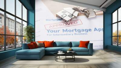 Approved mortgage loan agreement application Wall mural