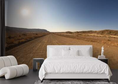 Road trip in the Namib desert, Namib Naukluft National Park, travel destination in Namibia. Travel adventures in Africa. Wall mural