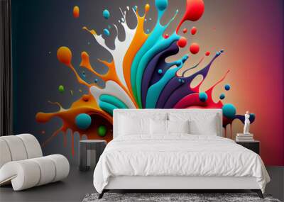 splash 3d poster modern background. Liquid forms Wall mural