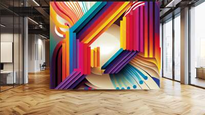 surrealism abstract psychedelic background full color	 Wall mural