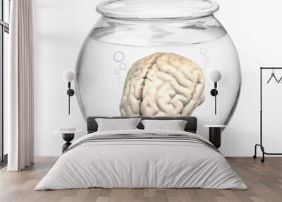 fishbowl with brain inside Wall mural