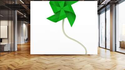 green pinwheel on energy plug cable Wall mural