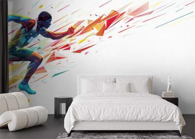 Dynamic abstract runner speed concept Wall mural