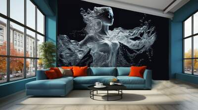 Water element woman goddess fantasy human representation. Generative AI model Wall mural