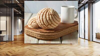 Conchas Mexican sweet bread traditional bakery from Mexico Wall mural