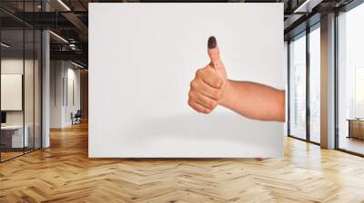 Election day, ink stained finger after voting Wall mural