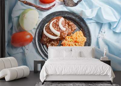 Mole sauce with chicken, a typical meal from mexico Wall mural