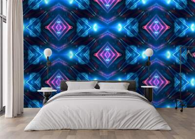 seamless abstract futuristic pattern illustration 3d render Wall mural