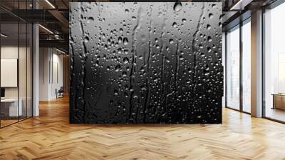 black water rain drop background Wall mural