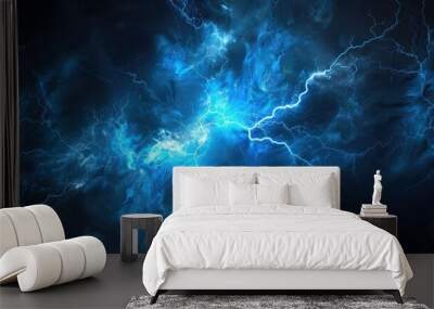 blue lightning background  Wall mural