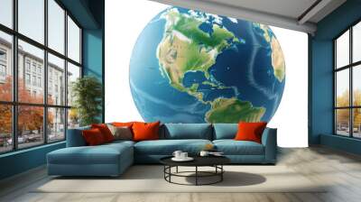 earth planet globe PNG isolated on white  transparent background Wall mural