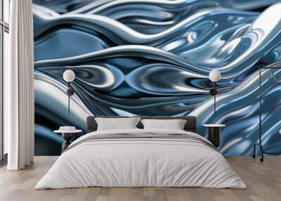 liquid metal waving background Wall mural