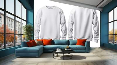 Plain white long sweat t-shirt for mockup in PNG transparent background	 Wall mural