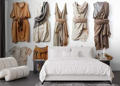 set clothes ancient  arabian  on white background Wall mural