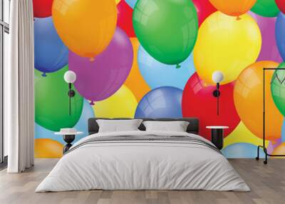 Colorful balloons seamless pattern background Wall mural