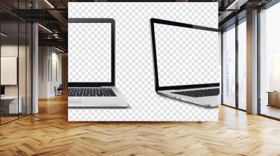 Laptop computer with transparent screen mockup Wall mural