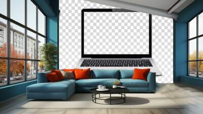 Laptop mock up with transparent screen isolated Wall mural