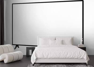 Realistic blank flat screen TV mockup from angled view Wall mural