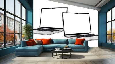 Two laptops with blank screen mock up Wall mural