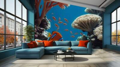 Underwater fish and coral  Wall mural