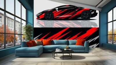 Car wrap graphic racing abstract background for wrap and vinyl sticker Wall mural