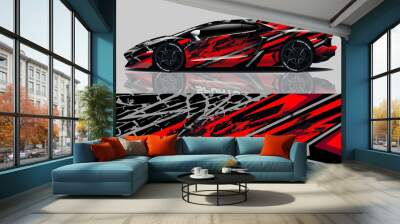 Car wrap graphic racing abstract background for wrap and vinyl sticker Wall mural